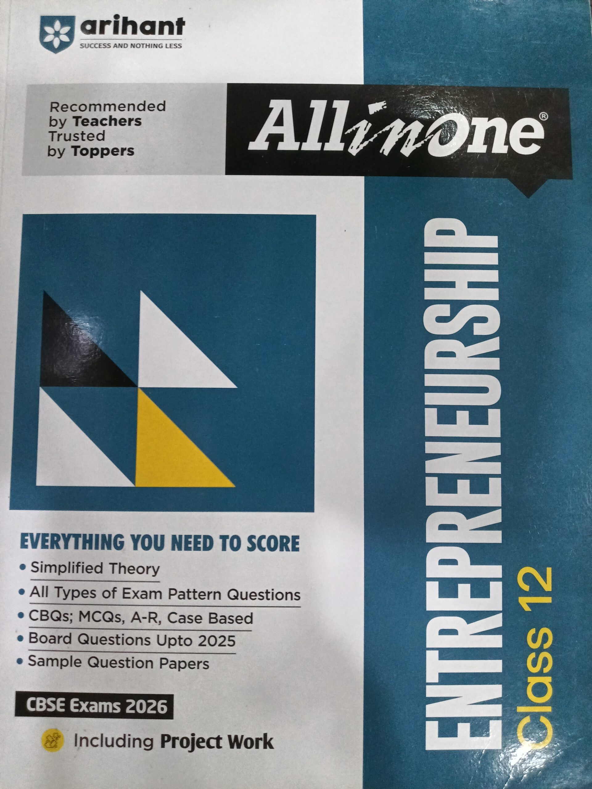 1763644747547100861608682290928 Arihant All in one Entrepreneurship Class 12th For CBSE Exam 2025-26 - Image 1